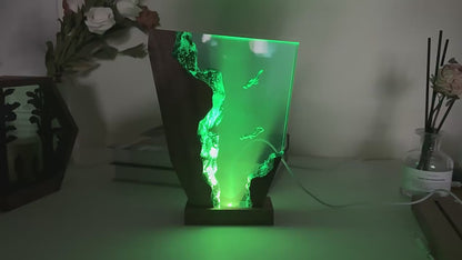 Deniz Altı Dalgıç Reçine Masa Lambası Deniz Dünyası Figürlü