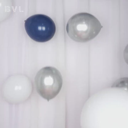 117 Parça Metalik Siyah Yeşil Gri Gümüş Parti Balon Seti