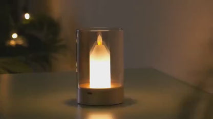 Ayarlanabilir LED Mumlu USB Şarjlı Kablosuz Masa Lambası