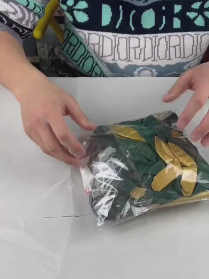 105 Parça Koyu Yeşil ve Altın Metalik Balon Kemer Takımı