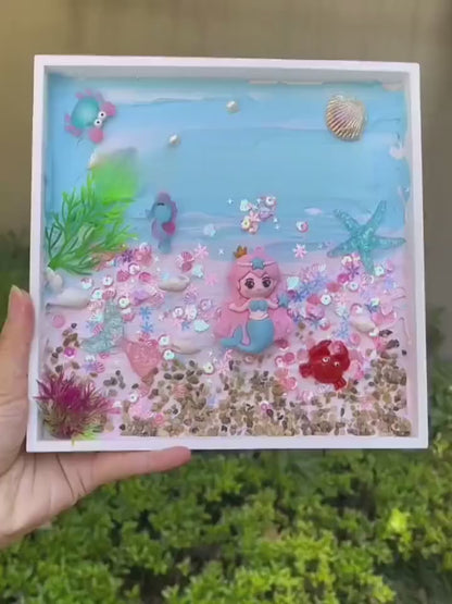 Deniz Temalı DIY Epoksi Fotoğraf Çerçevesi Kiti, Mercan Balıklı