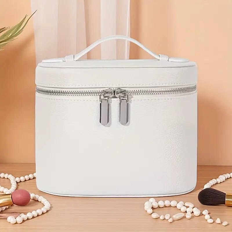 PU Deri Seyahat Makyaj Çantası Bölmeli Organizer Fermuarlı - MAKKA