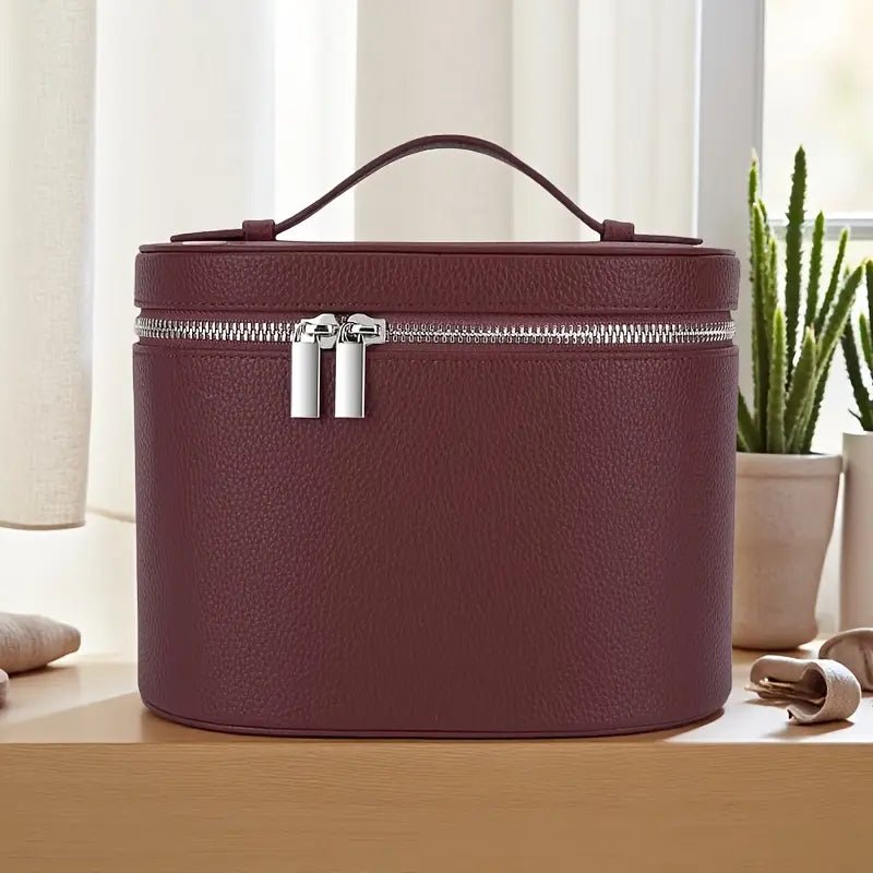 PU Deri Seyahat Makyaj Çantası Bölmeli Organizer Fermuarlı - MAKKA