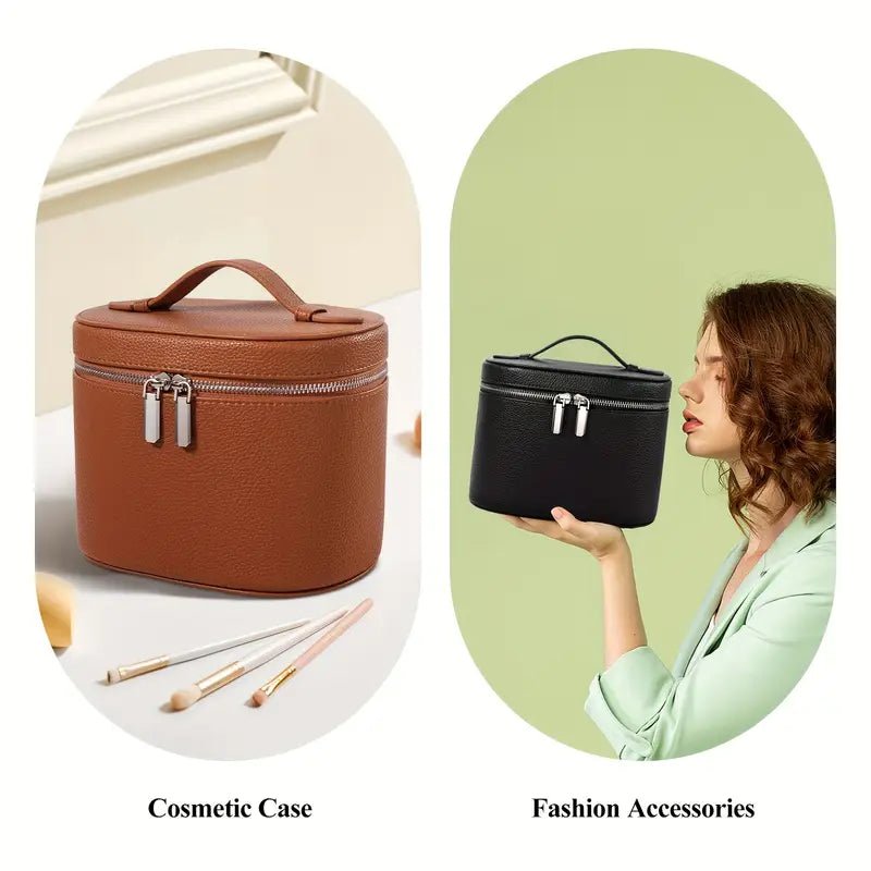 PU Deri Seyahat Makyaj Çantası Bölmeli Organizer Fermuarlı - MAKKA