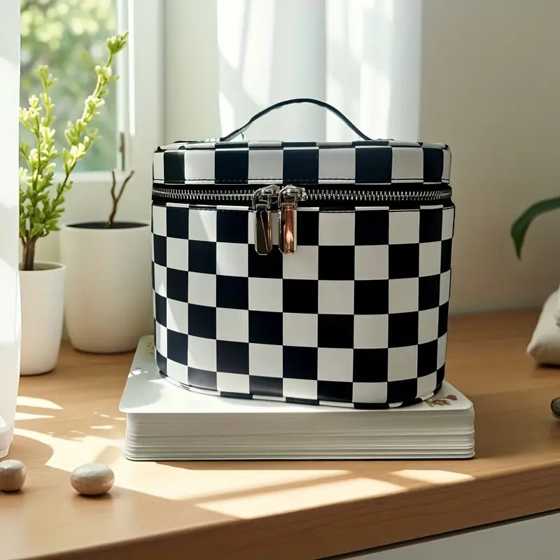 PU Deri Seyahat Makyaj Çantası Bölmeli Organizer Fermuarlı - MAKKA