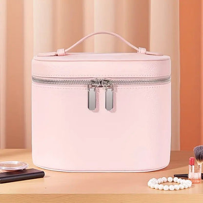 PU Deri Seyahat Makyaj Çantası Bölmeli Organizer Fermuarlı - MAKKA