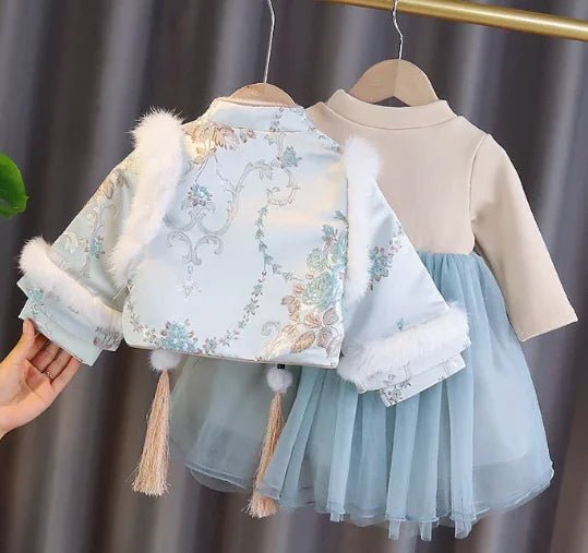 Püsküllü Kız Çocuk Takımı 1 - 6 Yaş Pamuklu Rahat Esnek Bel - MAKKA