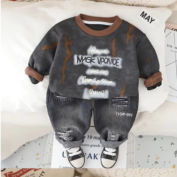 Rahat Sweatshirt ve Jean Pantolon 2'li Takım - MAKKA