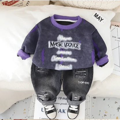 Rahat Sweatshirt ve Jean Pantolon 2'li Takım - MAKKA