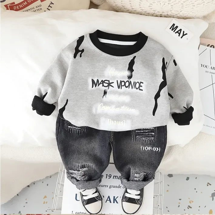 Rahat Sweatshirt ve Jean Pantolon 2'li Takım - MAKKA