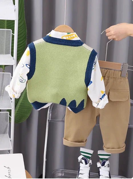 Rengarenk Uzun Kollu Pamuklu 1 - 5 Yaş Erkek Çocuk Takım - MAKKA