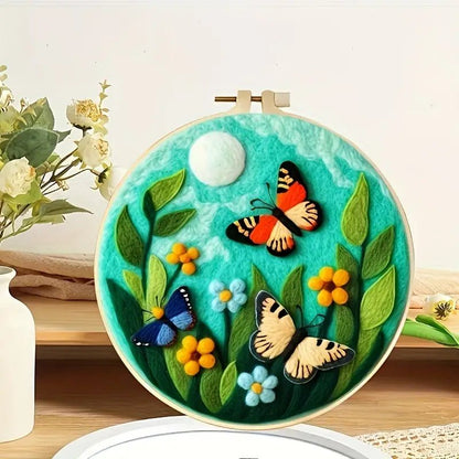 Renkli Ağaç Desenli İğne Keçe Başlangıç Seti 20x20 cm - MAKKA