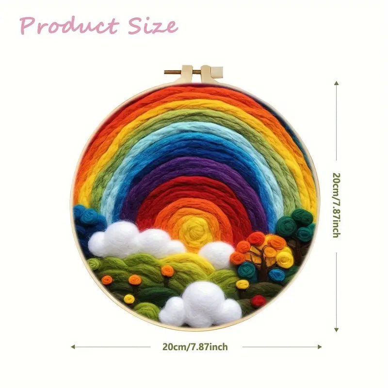 Renkli Ağaç Desenli İğne Keçe Başlangıç Seti 20x20 cm - MAKKA