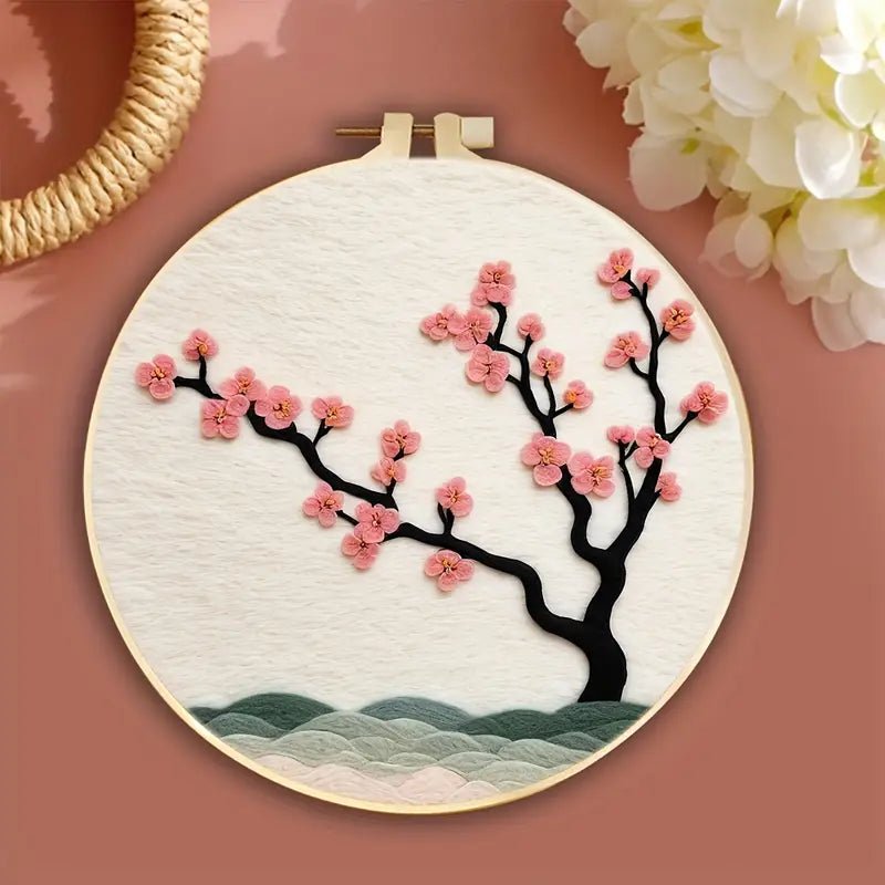 Renkli Ağaç Desenli İğne Keçe Başlangıç Seti 20x20 cm - MAKKA