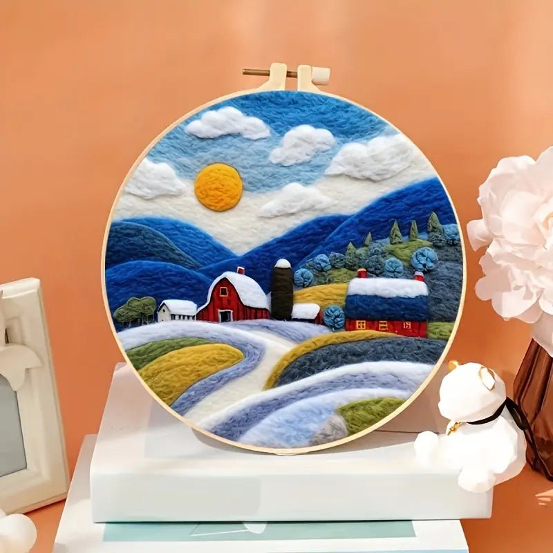 Renkli Ağaç Desenli İğne Keçe Başlangıç Seti 20x20 cm - MAKKA