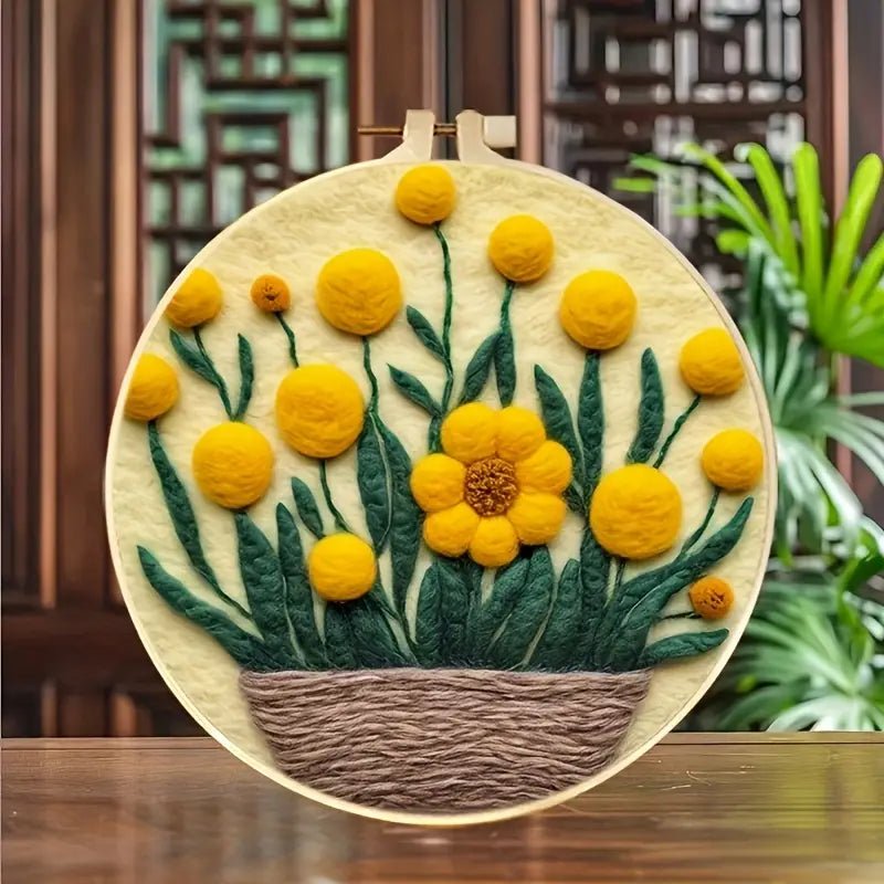 Renkli Ağaç Desenli İğne Keçe Başlangıç Seti 20x20 cm - MAKKA