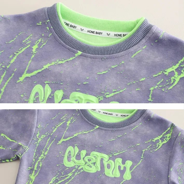 Renkli Desenli Unisex Çocuk Sweat ve Esnek Kot Takımı - MAKKA