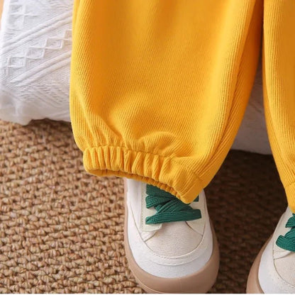 Renkli Düğmeli Gömlek Yaka Esnek Bel Kız Çocuk Takımı - MAKKA