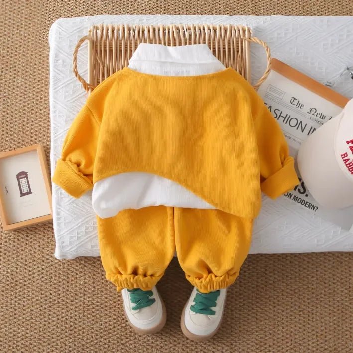 Renkli Düğmeli Gömlek Yaka Esnek Bel Kız Çocuk Takımı - MAKKA