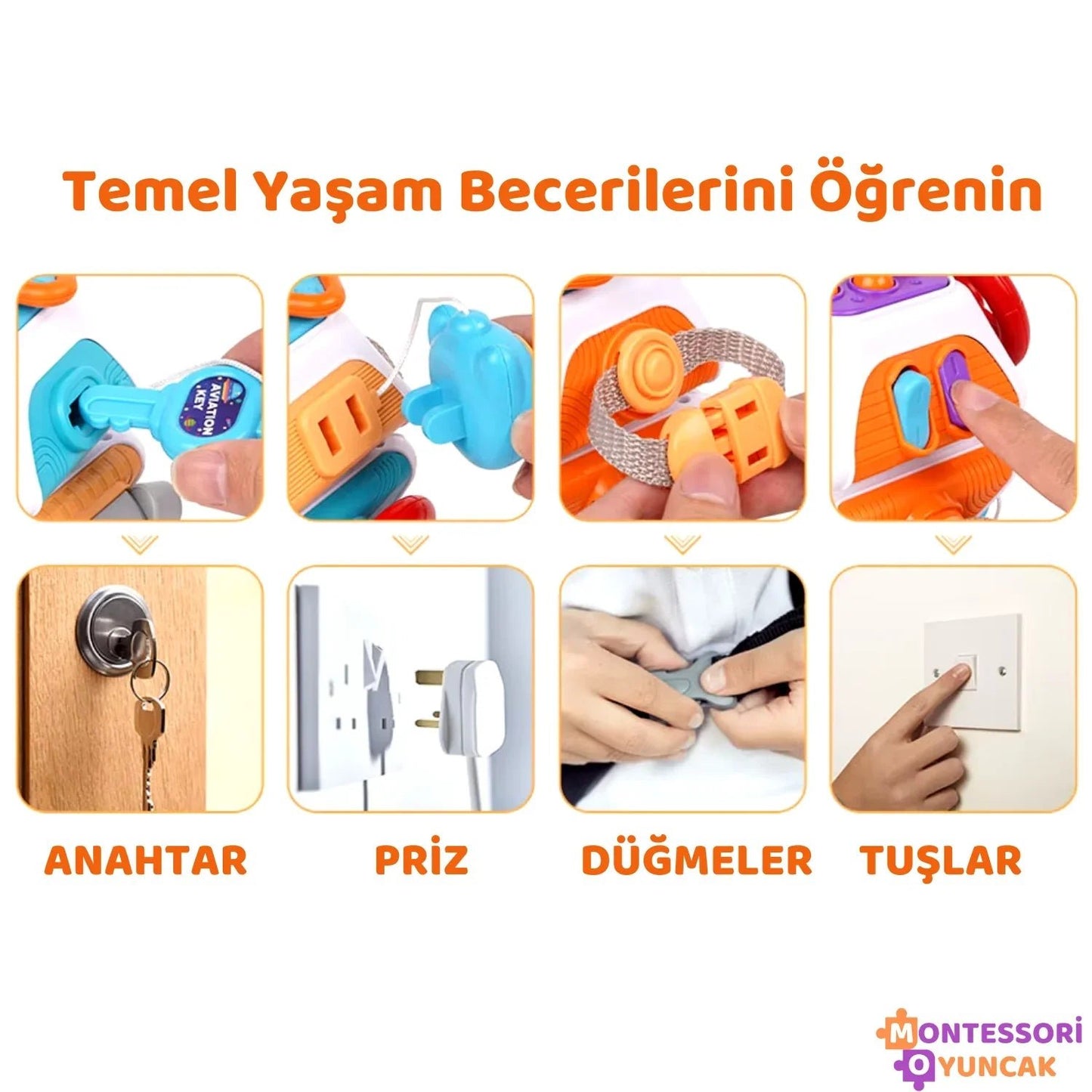Renkli Montessori Duyusal Oyuncak - İnce Motor ve Keşif Eğitimi - MAKKA