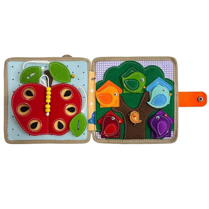 Renkli Zürafa Keçe Eğitici Kitap Montessori Dokunarak Öğrenme Oyuncağı - MAKKA