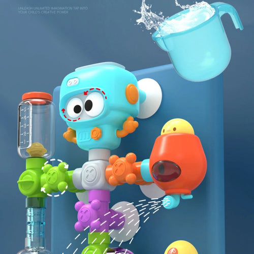 Robot Başlıklı Duvara Monte Banyo Su Oyuncağı 27 Parça Set - MAKKA