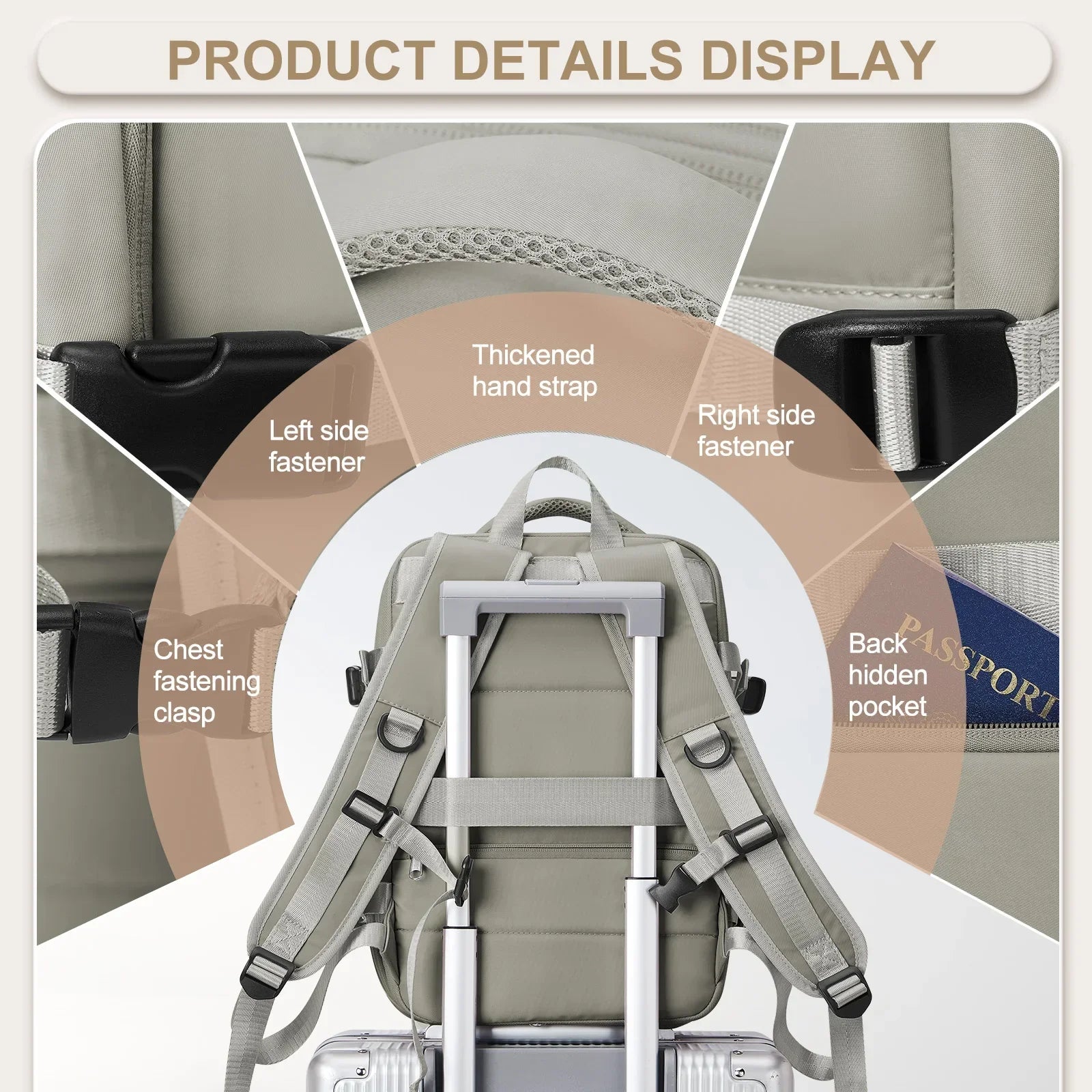 Ryanair Onaylı LK Kabin Seyahat Sırt Çantası Genişleyebilir Anti - hırsız Laptop Bölmeli Unisex - MAKKA