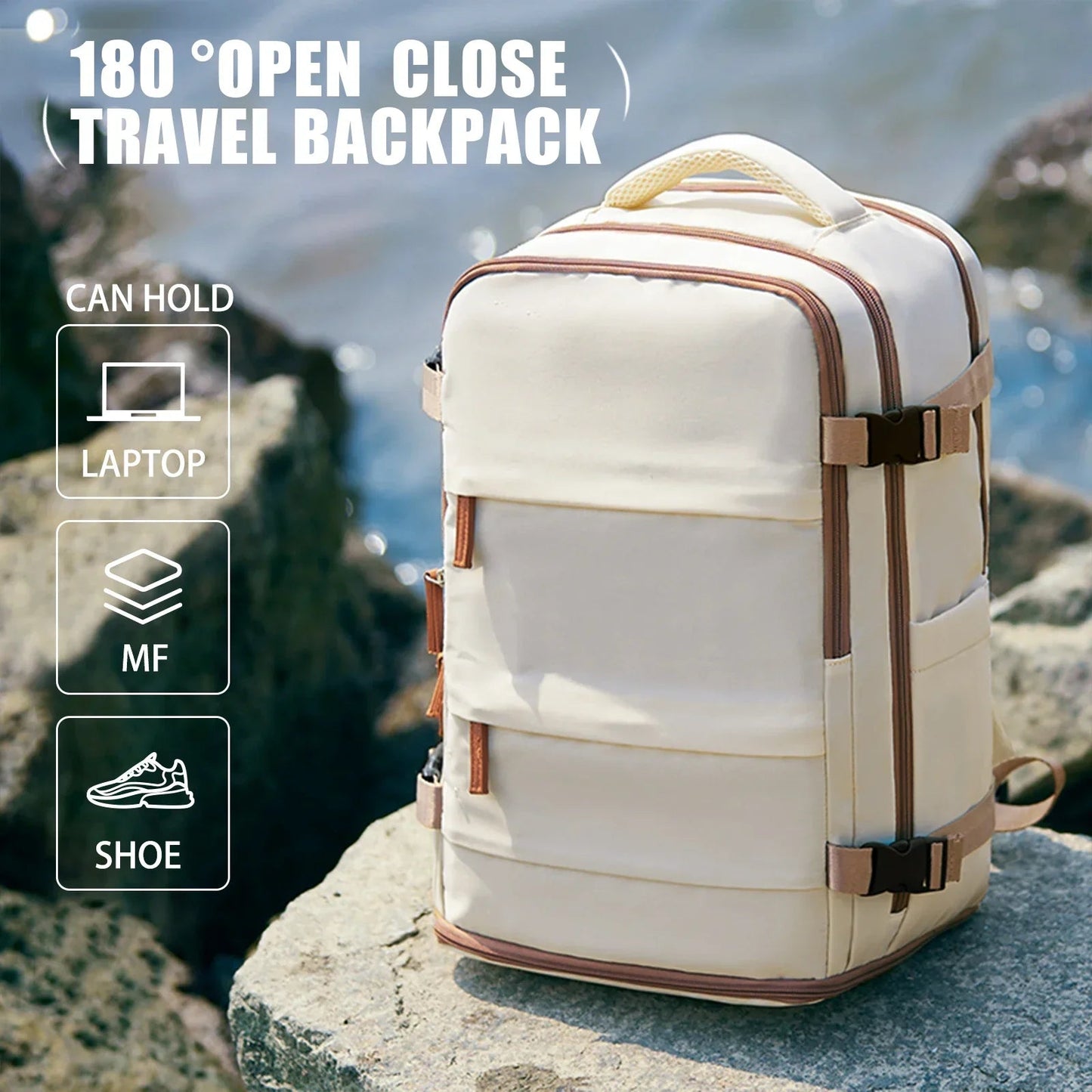 Ryanair Onaylı Suya Dayanıklı Kabin Sırt Çantası Laptop Bölmeli - MAKKA