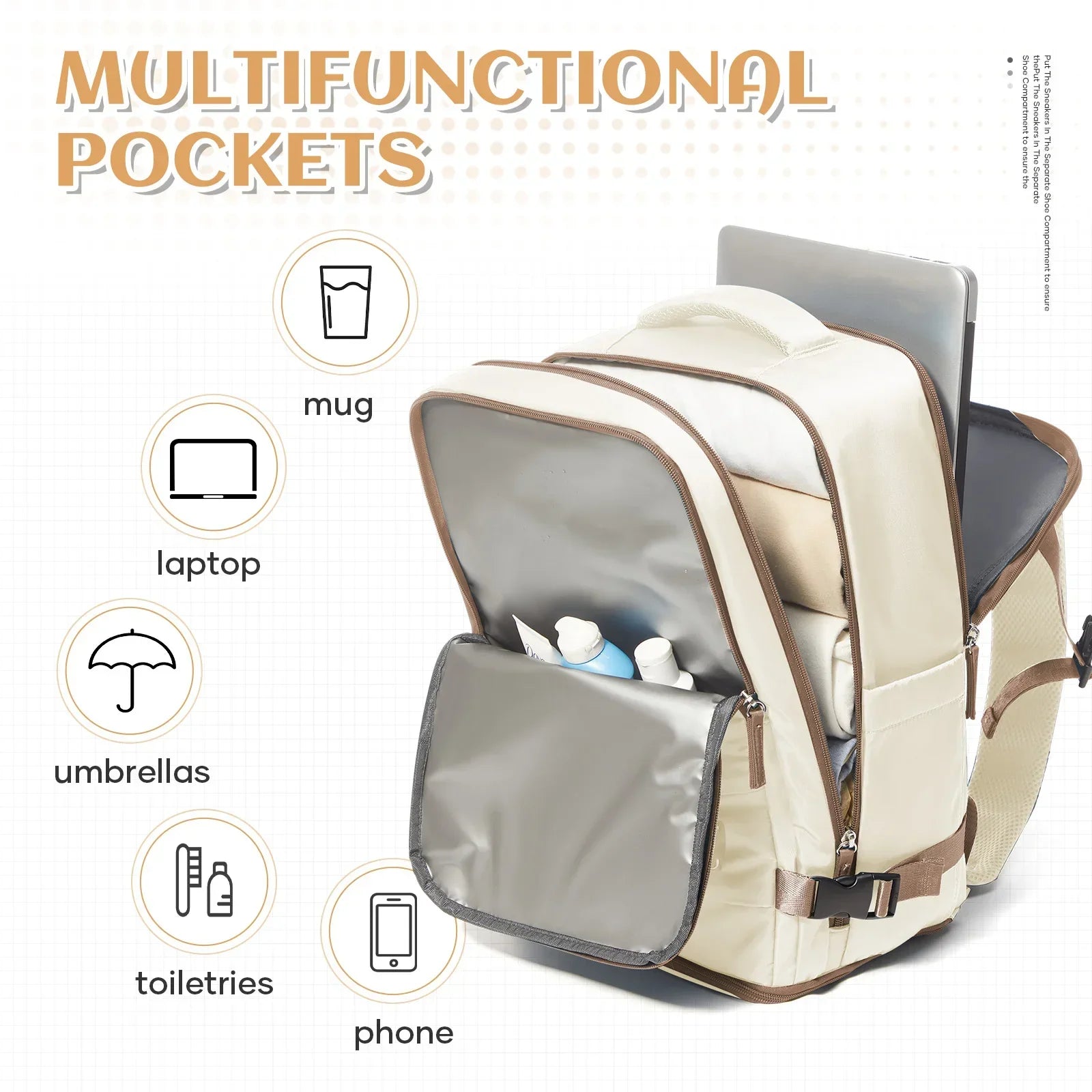 Ryanair Onaylı Suya Dayanıklı Kabin Sırt Çantası Laptop Bölmeli - MAKKA