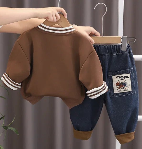 Sevimli Ayıcık Baskılı Pamuklu Çocuk Alt - Üst Takım 1 - 5 Yaş - MAKKA