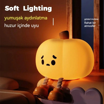 Sevimli Silikon Balkabağı USB Şarjlı LED Gece Lambası - MAKKA