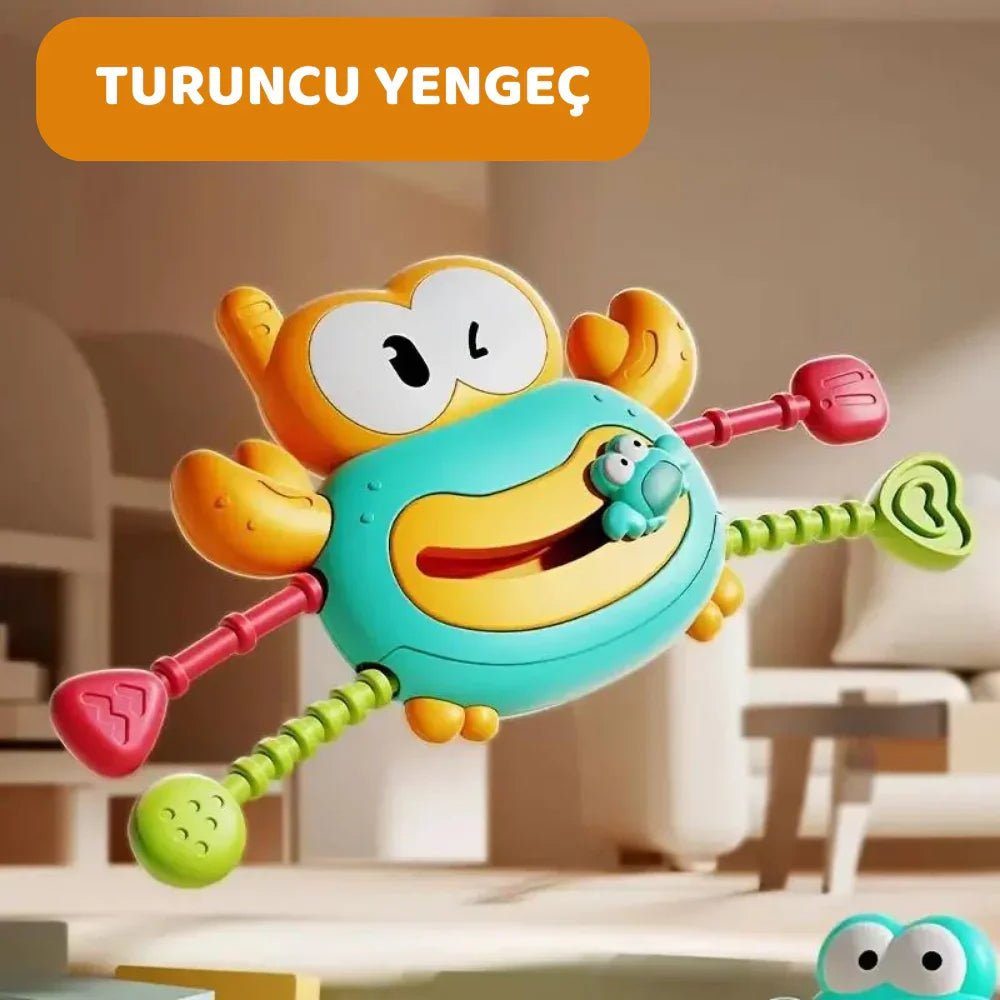Silikon Yengeç Çekme Montessori Eğitici Oyuncak Bebekler İçin Kaymaz - MAKKA