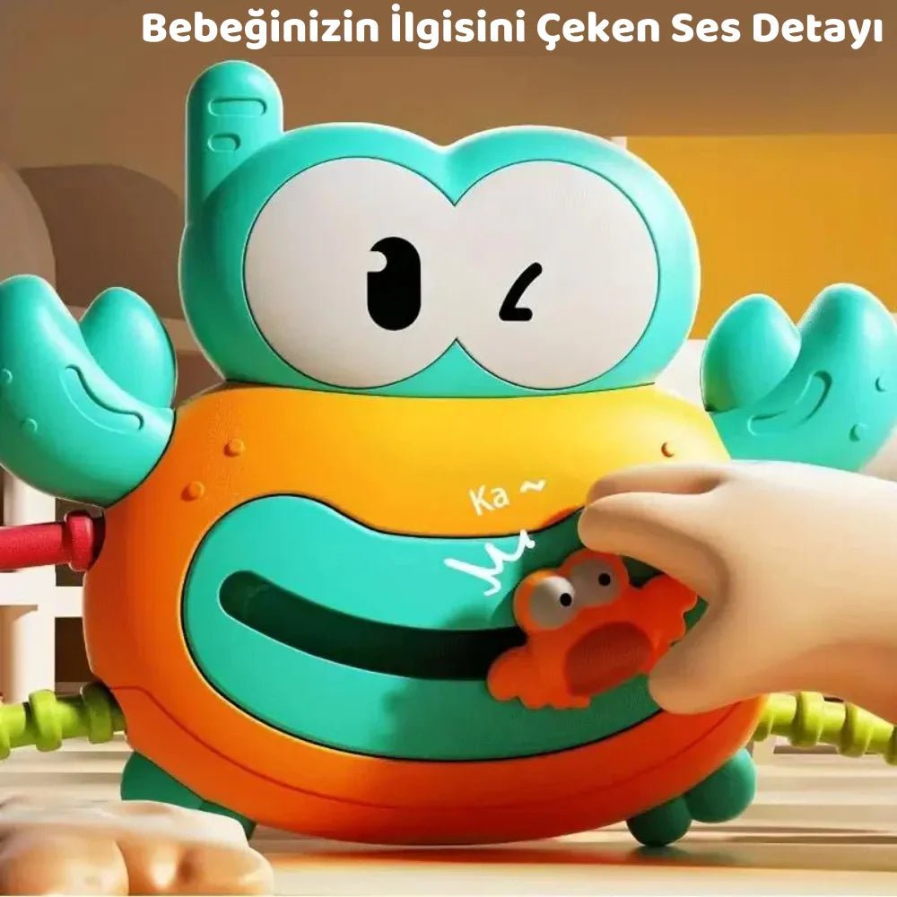 Silikon Yengeç Çekme Montessori Eğitici Oyuncak Bebekler İçin Kaymaz - MAKKA
