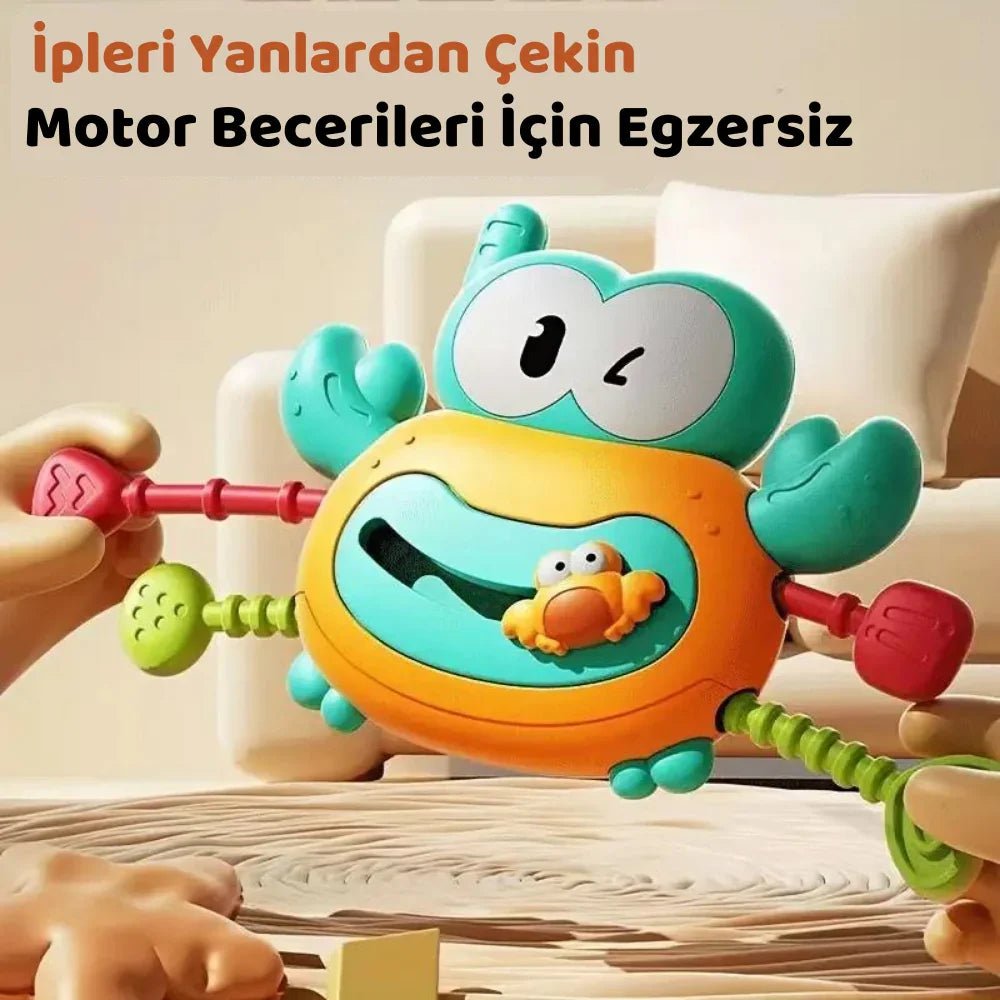 Silikon Yengeç Çekme Montessori Eğitici Oyuncak Bebekler İçin Kaymaz - MAKKA