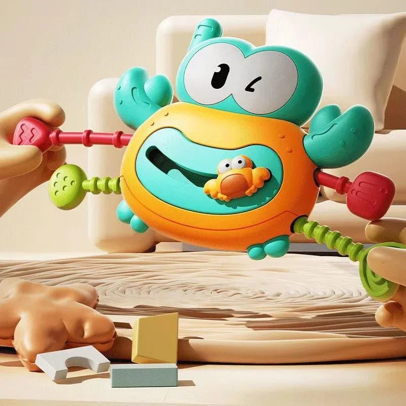 Silikon Yengeç Çekme Montessori Eğitici Oyuncak Bebekler İçin Kaymaz - MAKKA