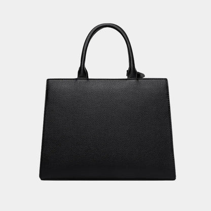 Siyah Vegan Deri Omuz ve El Çantası Altın Detaylı Zarif - MAKKA