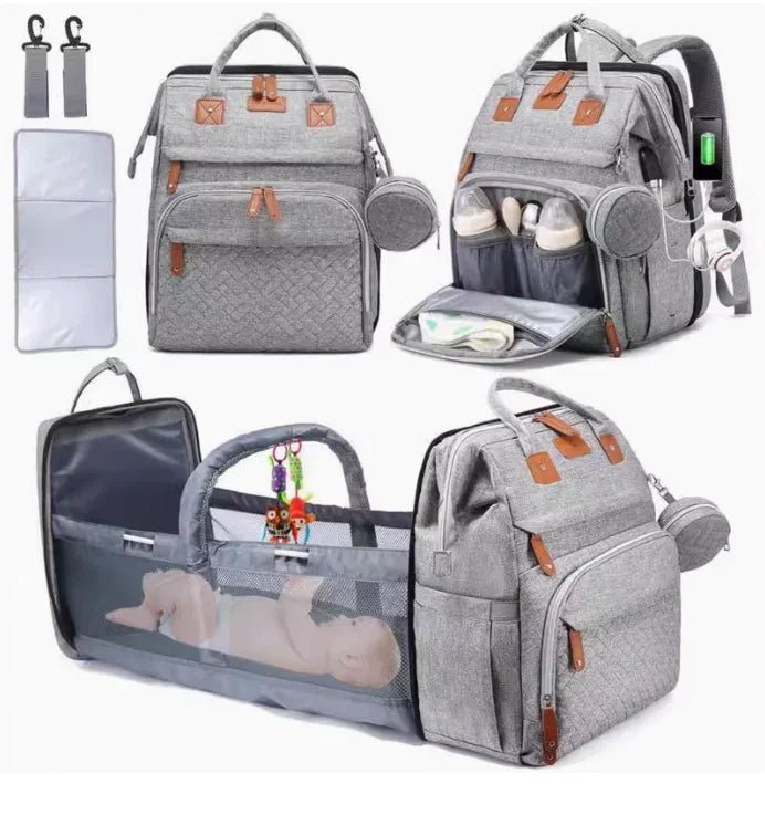 Su Geçirmez Çok Fonksiyonlu Katlanabilir Anne Bebek Taşıma Çantası - MAKKA