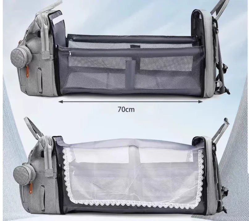 Su Geçirmez Çok Fonksiyonlu Katlanabilir Anne Bebek Taşıma Çantası - MAKKA