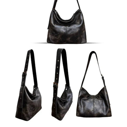 Suni Deri Retro Kadın Tote Çanta 33x25x13,5 cm - MAKKA