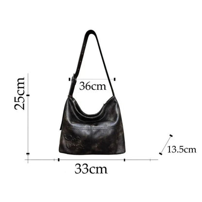 Suni Deri Retro Kadın Tote Çanta 33x25x13,5 cm - MAKKA