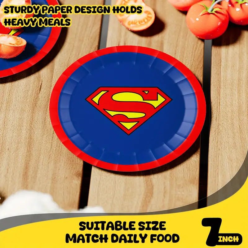 Süpermen Temalı 150 Parça Tek Kullanımlık Parti Yemek Takımı Seti - MAKKA