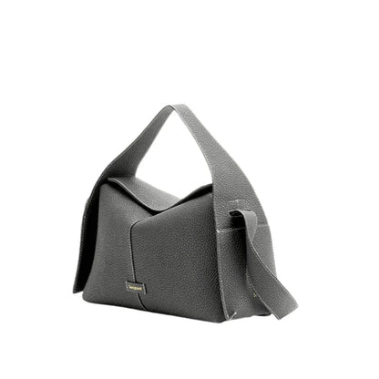 Tam Damarlı Deri Drippa Roof Bag Şık Yapısal Omuz Çantası - MAKKA