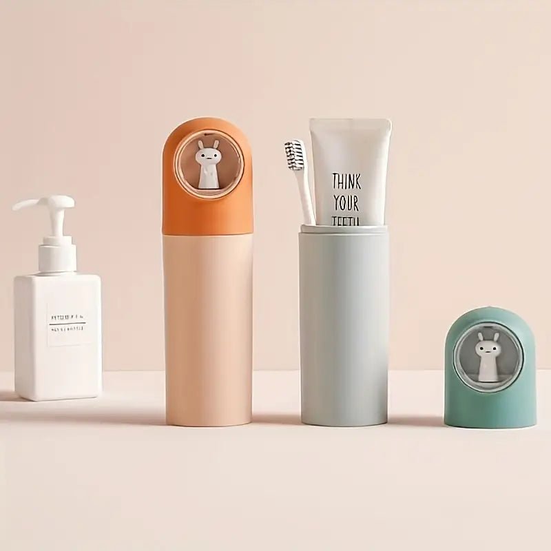 Taşınabilir Karikatür Tavşan Seyahat Diş Fırçası Kılıfı Seti - MAKKA