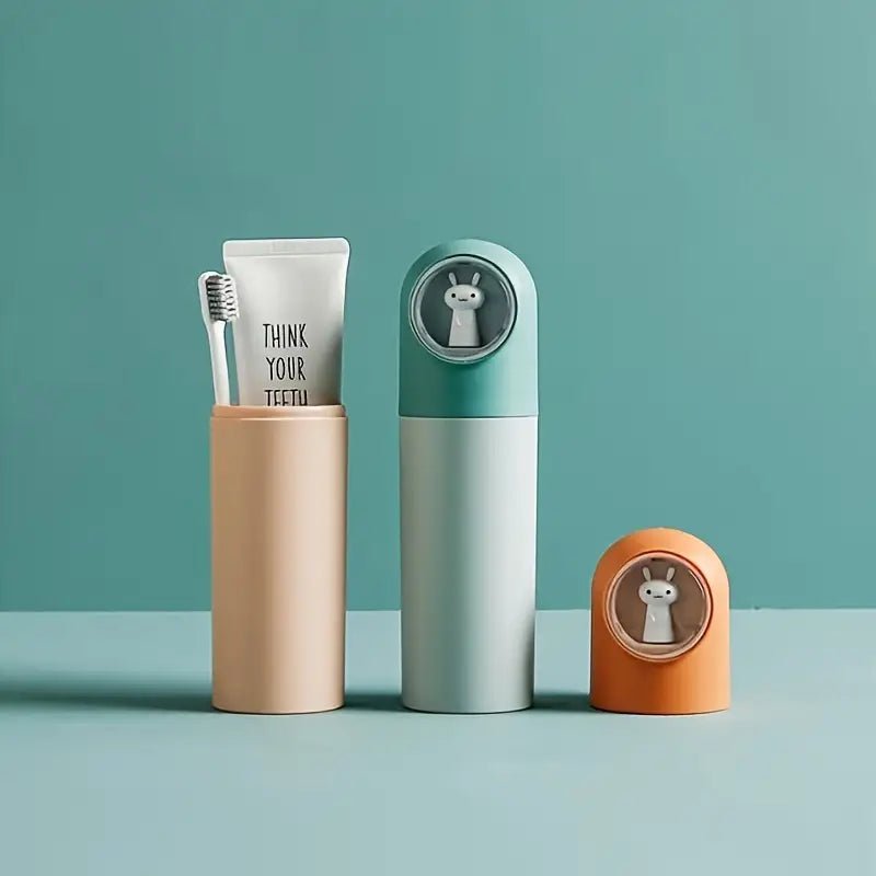 Taşınabilir Karikatür Tavşan Seyahat Diş Fırçası Kılıfı Seti - MAKKA