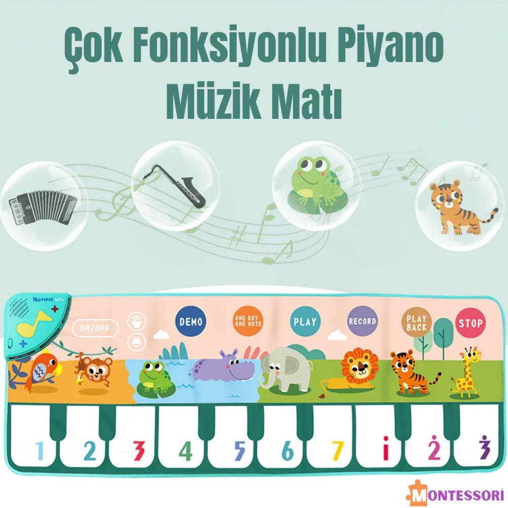 Taşınabilir Montessori Piyano Müzik Matı 25 Tuşlu Eğitici Oyun - MAKKA