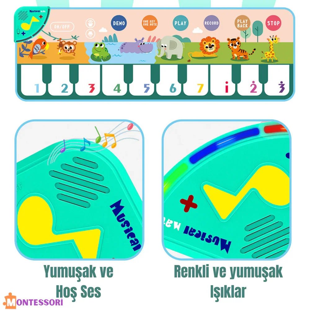 Taşınabilir Montessori Piyano Müzik Matı 25 Tuşlu Eğitici Oyun - MAKKA