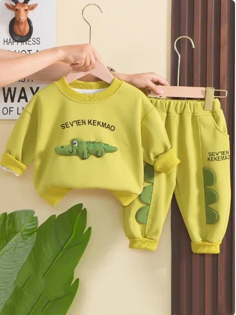 Timsah Baskılı Erkek Çocuk Pamuklu Uzun Kollu Takım - MAKKA