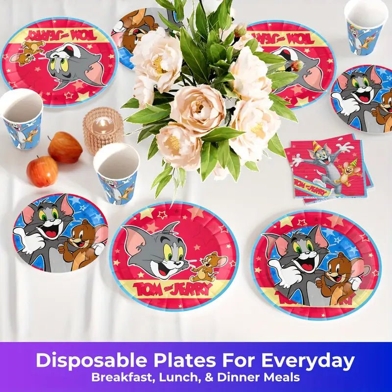 Tom Temalı 150 Parça Tek Kullanımlık Parti Sofra Seti - MAKKA