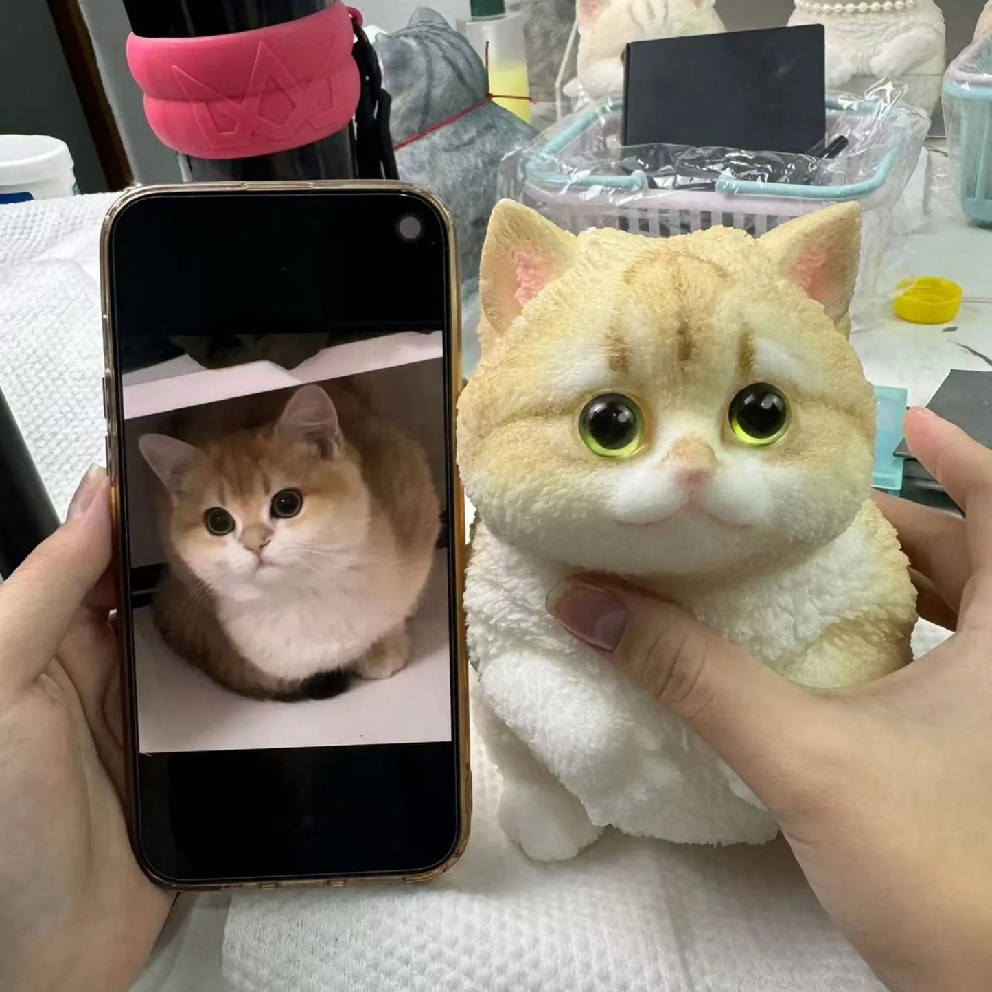 Tombul Kedi Boyanabilir TPR Stres Giderici DIY Kendin Yap Hediye Seti - MAKKA