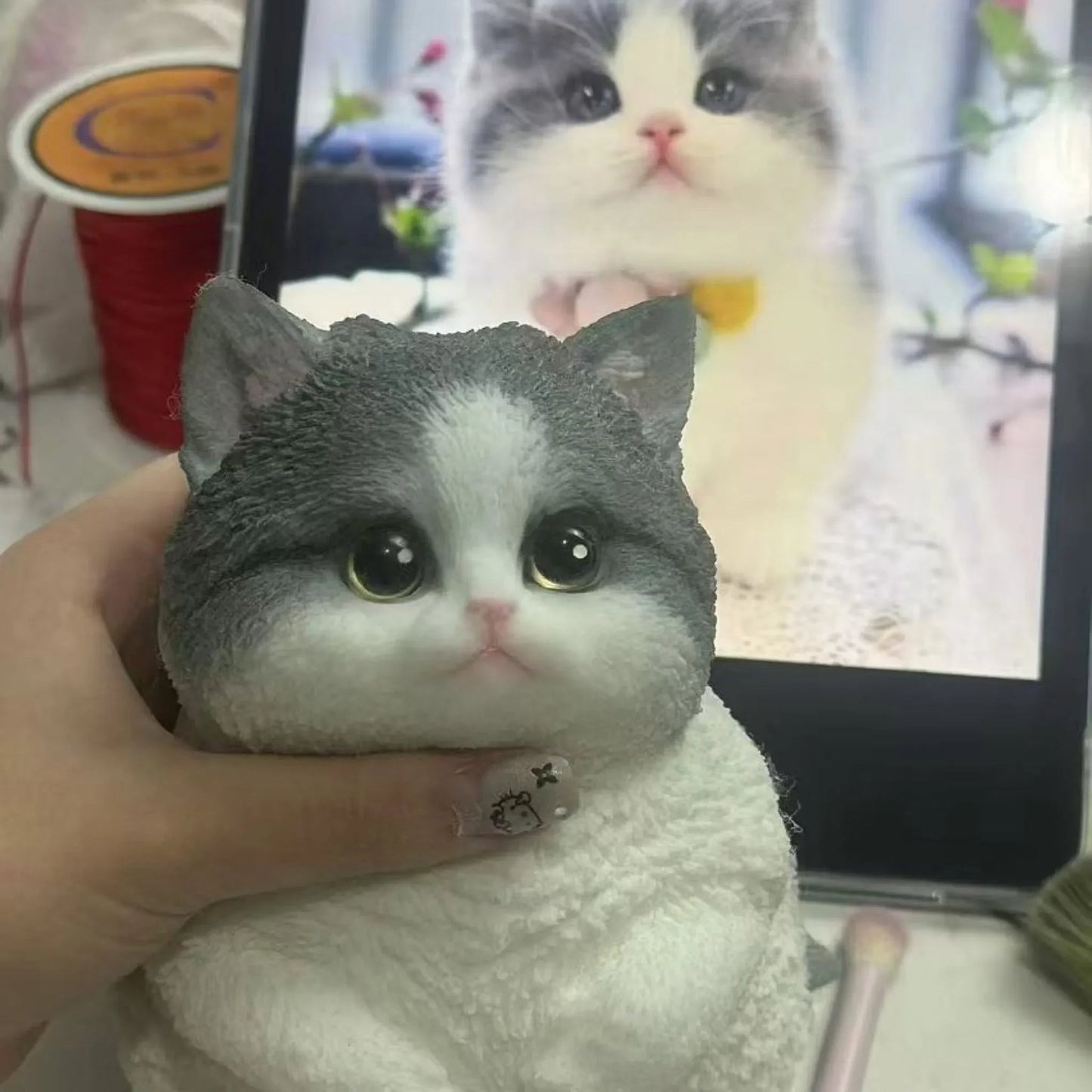 Tombul Kedi Boyanabilir TPR Stres Giderici DIY Kendin Yap Hediye Seti - MAKKA